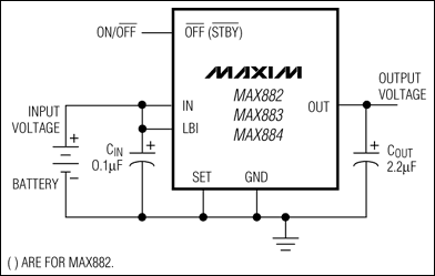 MAX882，MAX883，MAX884：典型工作電路