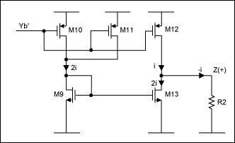 Figure 4. The current conveyor configured as a CCII-.