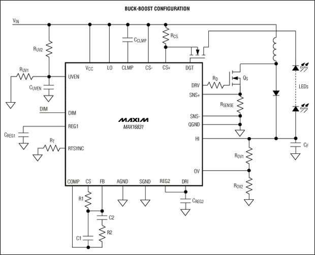 MAX16831:典型工作電路