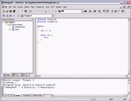 Figure 5.  Compilation output from Keil μVision.