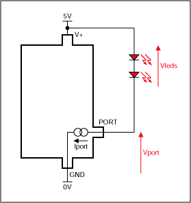 Figure 1. Standard LED connection.