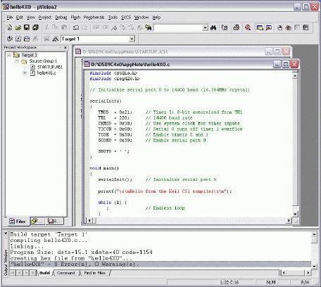 Figure 3. Compilation output from Keil μVision.