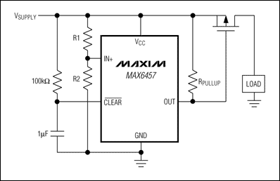 圖2. 當監控電路檢測到過壓情況時，p溝道MOSFET斷開電源。