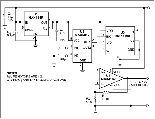 Figure 1. This solid-state industrial potentiometer simulates an equivalent mechanical potentiometer, and fits in the same space.