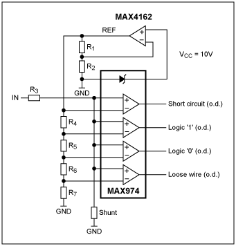 圖6. 測量四個電流范圍的方案