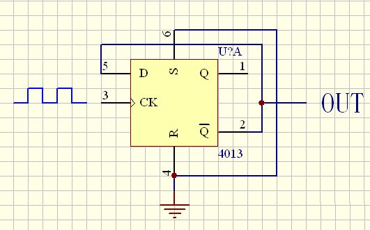 （圖）用D觸發器實現二分頻電路