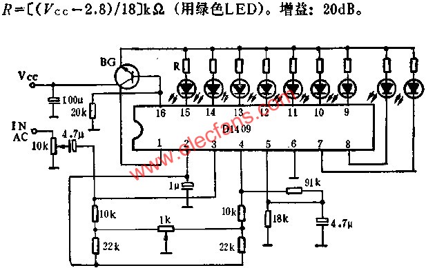 D1409利用基準電壓的電平顯示驅動電路  m.1cnz.cn