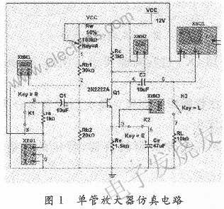 單管放大器仿真電路 m.1cnz.cn