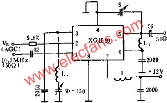 XG1590作10.7MHZ放大電路的應(yīng)用  m.1cnz.cn