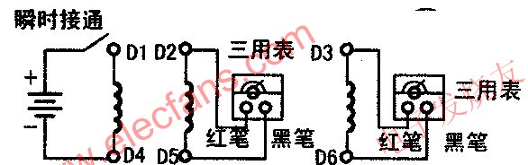 利用萬用表測量電動機引出線的首尾端 m.1cnz.cn