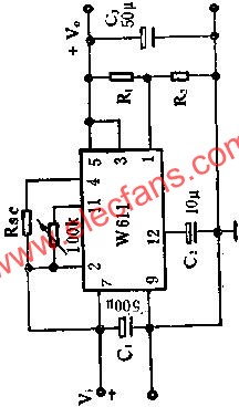 W611正電壓輸出應用線路圖  m.1cnz.cn