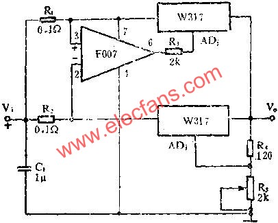 擴展輸出電流應(yīng)用線路圖  m.1cnz.cn