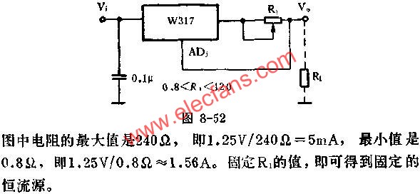 用W317組成的恒流源應(yīng)用線路圖  m.1cnz.cn