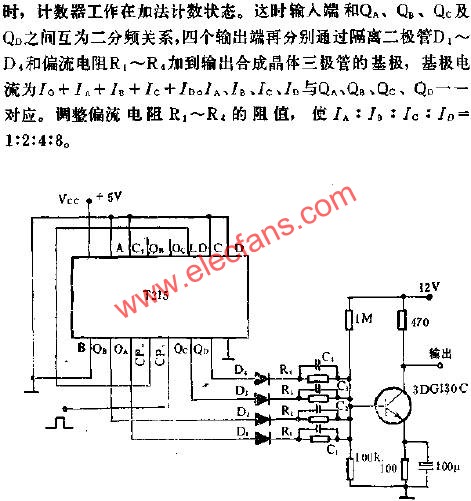 T215組成的階梯波發生器線路圖  m.1cnz.cn