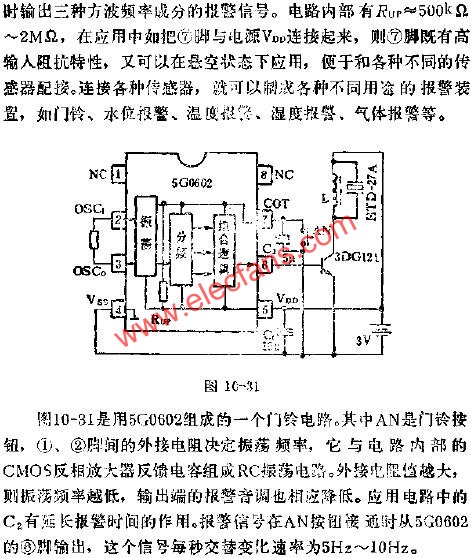 5G0602報(bào)警集成電路的應(yīng)用  m.1cnz.cn