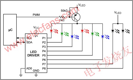  采用PWM控制LED電源實現(xiàn)亮度調(diào)節(jié) m.1cnz.cn