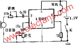 LD505在助聽器中的應用電路圖  m.1cnz.cn