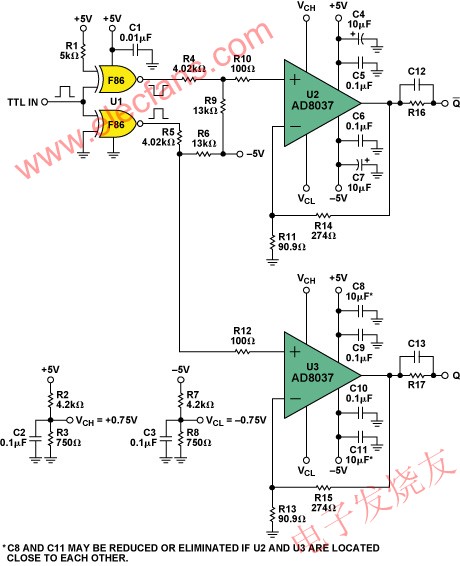 AD8037 PIN二極管驅動器電路 m.1cnz.cn