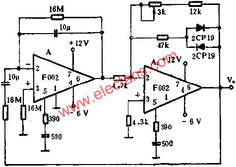 1HZ以下的正弦波振蕩器電路圖  m.1cnz.cn