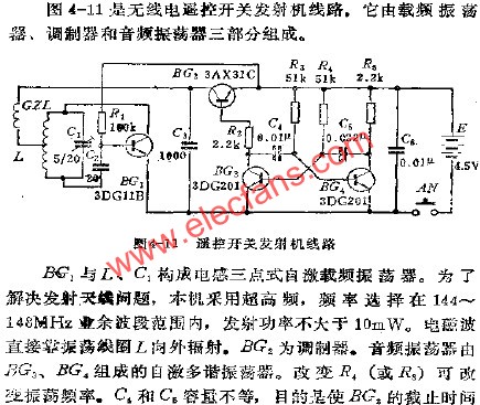 遙控開關發射機電路  m.1cnz.cn