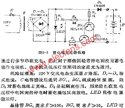 蓄電池充電器電路  m.1cnz.cn