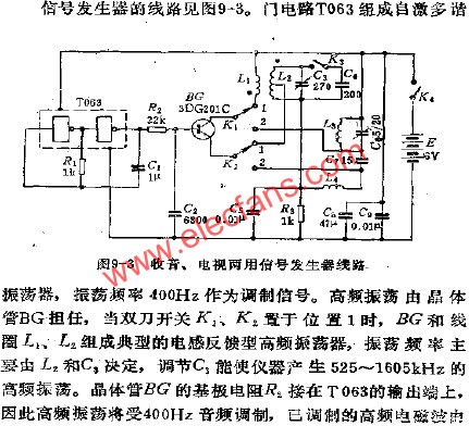 收音、電視兩用信號發生器電路  m.1cnz.cn