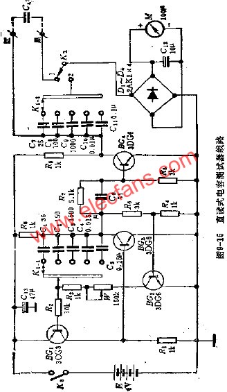 直讀式電容測試器電路  m.1cnz.cn