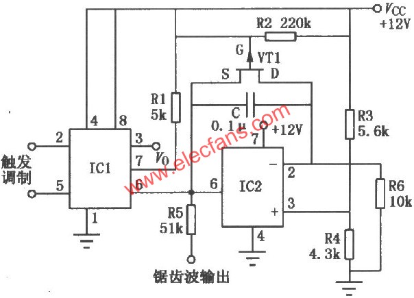 LM555組成的寬動態(tài)脈寬調(diào)制器  m.1cnz.cn