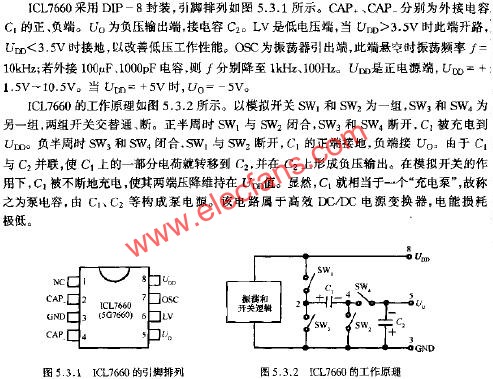 ICL7660的引腳排列  m.1cnz.cn