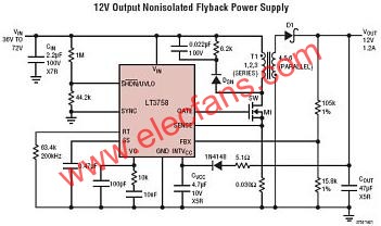 LT3758典型應用電路  m.1cnz.cn