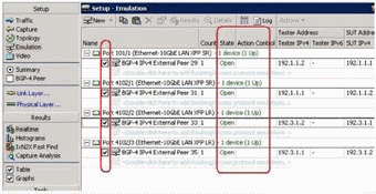 IxN2X BGP 協議操作界面