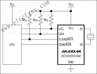 DS1341/DS1342低電流實時時鐘(RTC) m.1cnz.cn