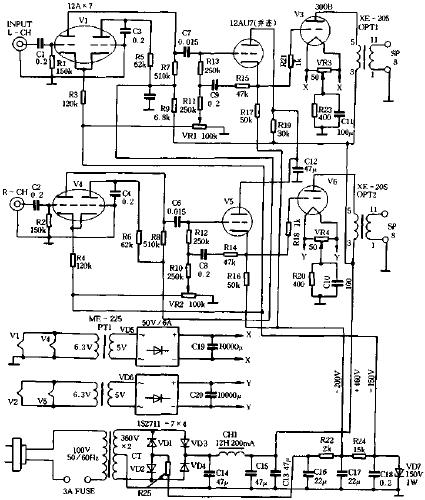 300B的高保真功率放大器電路原理圖  m.1cnz.cn