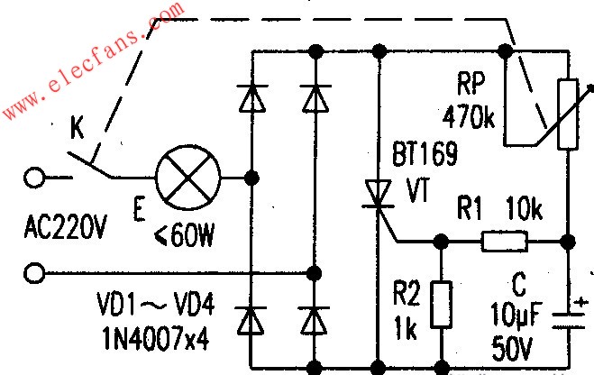 臺燈調光電路