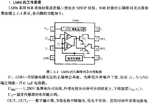 LM56的引腳排列及內(nèi)部框圖