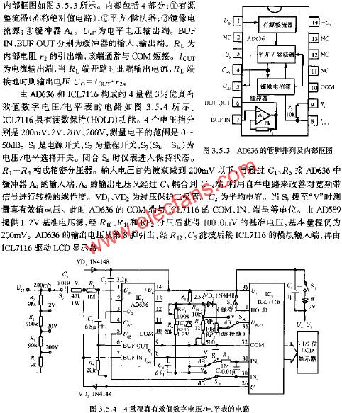 4量程真有效數字電壓/電平表的電路  m.1cnz.cn