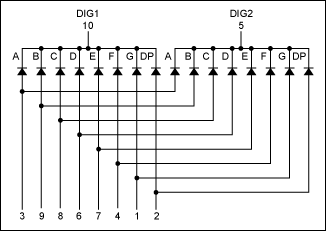 Figure 1. Internal configuration of a dual-digit LED module.