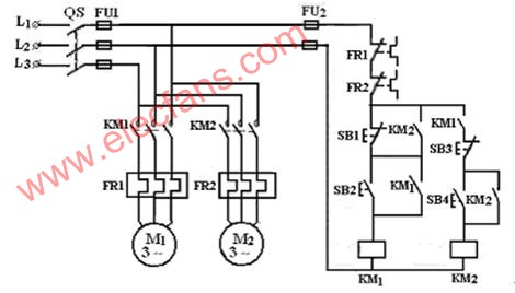 兩臺(tái)電動(dòng)機(jī)的順序控制線路 http://m.1cnz.cn