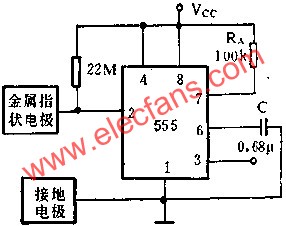 時基集成電路組成接近開關電路圖 m.1cnz.cn