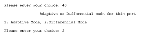 Figure 9. Selecting Differential Clock Recovery mode in interface configuration.