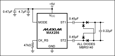 Figure 1. This simple circuit generates a capacitively isolated output voltage.