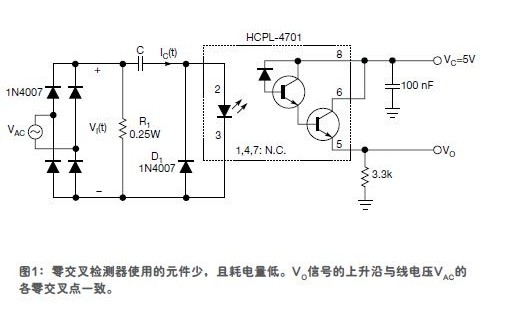 耗電量低且少元件的零交叉檢測(cè)器