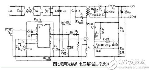 圖5 采用光耦和電壓基準進行反饋