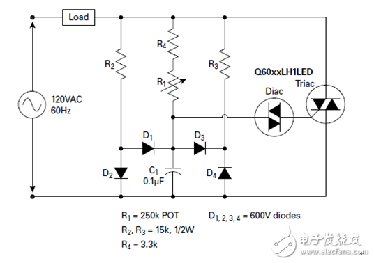 非常簡潔的LED吸頂泛光燈TRIAC調光電路