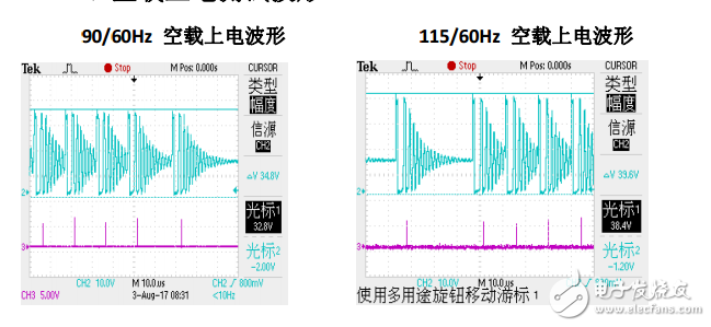 DK124,12V2A板子輸出整流管用DK5V100R25波形測試圖