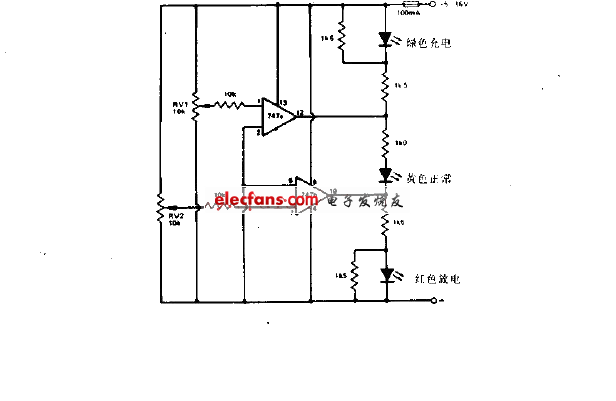 用于檢測電池充放電的指示電路