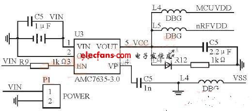 近程無線數傳系統供電電路