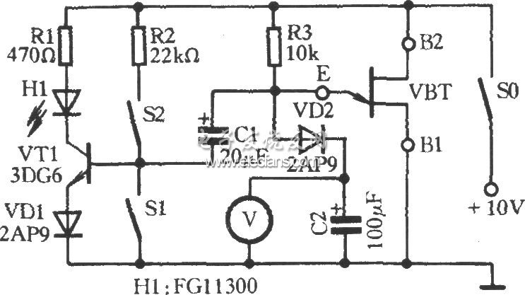 單結晶體管工作性能速測電路圖