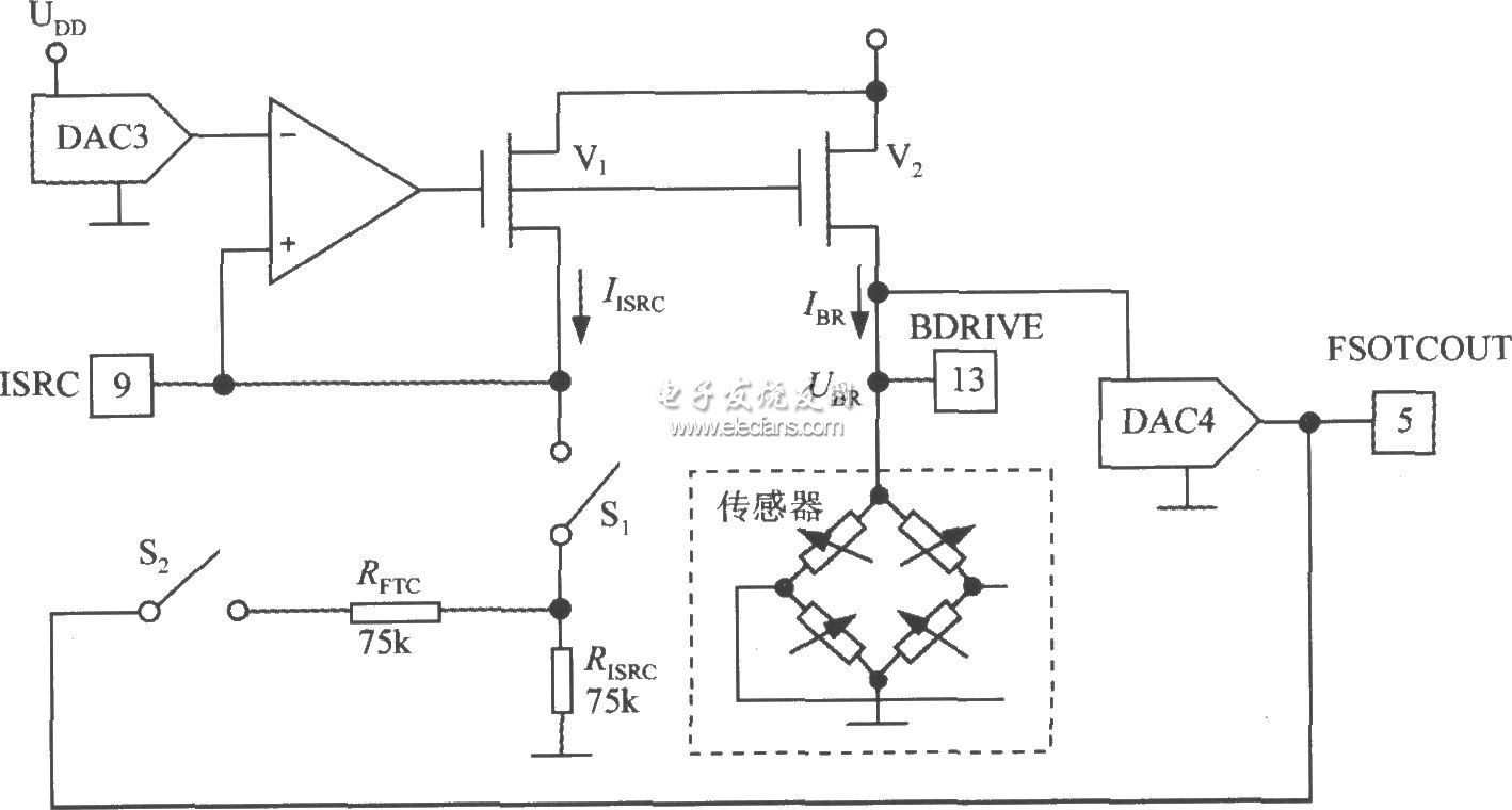 MAX1458構成的電橋激勵電路