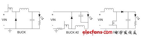 三個LED簡易降壓/升壓拓撲